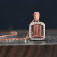 thumbnail image 4 of Gem Stone King 18K Rose Gold Plated Silver Pendant with Chain Tiger Eye Moissanite (2.28 Cttw), 4 of 4