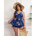 thumbnail image 3 of a.Jesdani Women Plus Size Tankinis Swimsuits Flowy Swimwear with Boyshorts Two Piece Bathing Suits for women Blue 4XL, 3 of 13