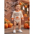 thumbnail image 4 of Cjfdfy Newborn Baby Girl Boy Halloween Romper Outfit, Long Sleeve Cutest Pumpkin In The Patch Letters Pumpkin Print Bodysuit Cute Waffle Knit Halloween Pumpkin Fall Winter Outfit, 4 of 9