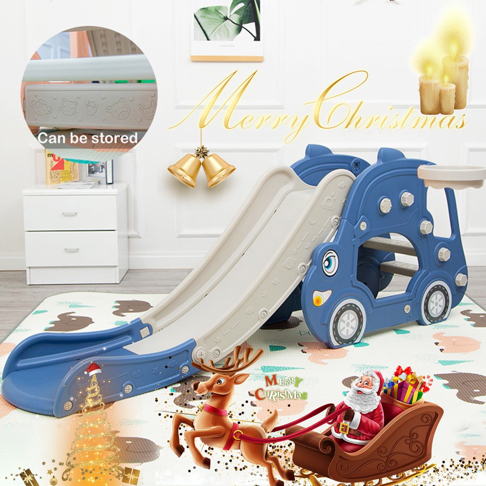 4 in 1Slide for Kids, Toddler Playground Slipping Slide Climber, Extra