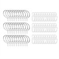thumbnail image 1 of 50 piezas de anillos de cortina de metal, anillos para colgar cortinas y ganchos de cortina de plástico, anillos de cortina para cortina de ventana, plateado, 1 of 7