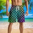 thumbnail image 2 of JIAHONG Mens Swim Trunks with Mesh Lining Fish Scale Printing,Quick Dry Swimsuit Board Shorts Beach Pants Swimwear Bathing Suits , Green, 2 of 4