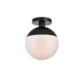 thumbnail image 3 of Living District Eclipse 1-Light Glass & Metal Flush Mount in Black/Frosted White, 3 of 3