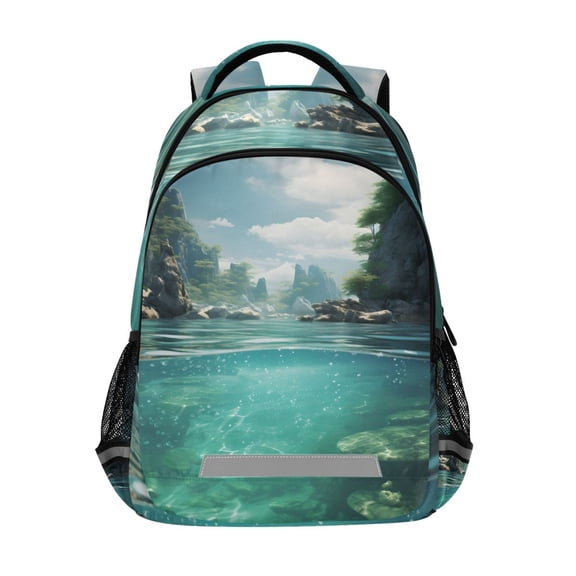 ALAZA Sea Green Backpack Elementary School Bag Bookbag Travel Rucksack