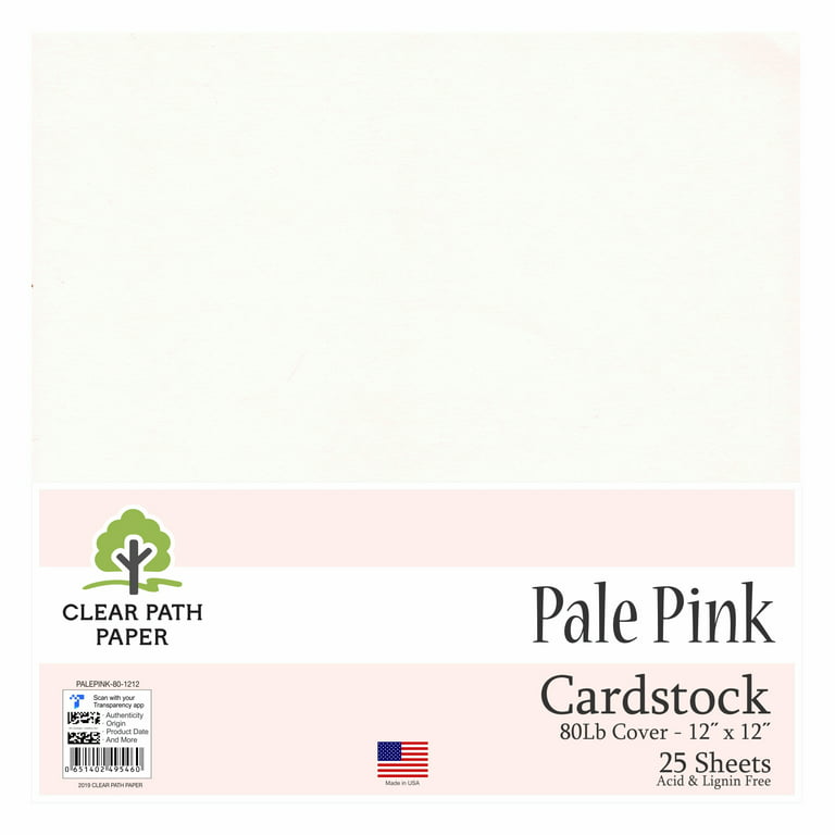 White Cardstock - 12 x 12 inch - 65Lb Cover - 25 Sheets - Clear Path Paper  