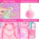 thumbnail image 5 of Mochila KLFVB, 3 unidades, unicornio con lentejuelas para niñas, con lonchera rosa, 15 pulgadas, 5 of 9