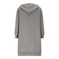 thumbnail image 5 of Long Zip Up Hoodie Women Oversized Zip Up Knee Length Tunic Sweatshirts Fall Casual Long Sleeve Hooded Jackets with Pockets 2025 Winter Option Gray 2XL, 5 of 8