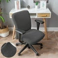 thumbnail image 3 of Stretch Office Chair Covers Stretchable Spandex Chair Seat Cushion Protector Dark Grey, 3 of 6