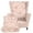 Pink Rose, variant on Qpednta Blue Flowers Wingback Chair Slipcovers, 2 PCS Wing Chair Slipcover with Separate Cushion, Elastic Non Slip Wingback Chair Protector Cover for Hotel