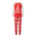 thumbnail image 3 of Conjunto de pijamas navideños familiares a juego con estampado de letras, renos y copos de nieve. Pijamas de vacaciones para papá, mamá y niños., 3 of 8
