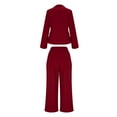 thumbnail image 6 of YOIAVAIOY Two Piece Sets for Women Blazer Long Sleeve Jacket Wide Leg Pants Suits Set Slim Fit Dressy Business Casual Outfits Red L, 6 of 10