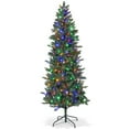 thumbnail image 4 of Pencil Christmas Tree with 200+ LED Lights, Slim Artificial Xmas Tree for Small Spaces, Home, Office, Apartment, Holiday Decor, Party, 4 of 9