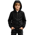 thumbnail image 2 of JZEJING Boys Raincoat Lightweight Long Sleeve Hooded Windproof Rain Jacket Solid Color Waterproof Windbreaker with Pocket Size 4-15, 2 of 9