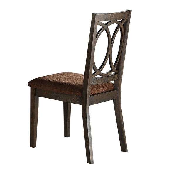 DUOSONG Brown And Espresso Side Chair With Padded Seat (Set Of 2) Espresso Wood Fabric Furniture Dining Furniture Seating for Dining
