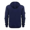 thumbnail image 5 of Afuyipoi Men's Hoodie With Quarter Zip,Long Sleeve Pullover Workout Tactical Military Hoodies Pockets Navy S, 5 of 5