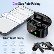 Touch Screen Wireless Earbuds, Headphones Bluetooth 5.4 Ear Buds with ANC and ENC Clear Calls, 48H Noise Cancelling Earbud, 14.2mm Deep Bass, 5 EQ Modes, IPX7 Waterproof Earphones, for iOS Android