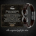 thumbnail image 2 of Mens Infinity Knot Bracelet, Valentines Day Gift for Him to My Man Leather Bracelet I Love You Mens Bracelet Men Birthday Gift Boyfriend Husband Couple, 2 of 6