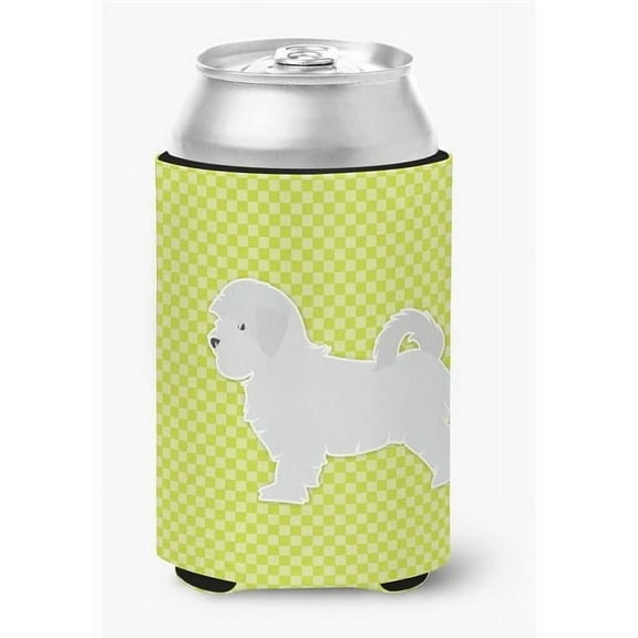 Carolines Treasures BB3836CC Maltese Checkerboard Green Can or Bottle Hugger