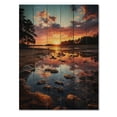 thumbnail image 3 of Designart "Sunset In New Jersey horizon" New Jersey Print on Natural Pine Wood, 3 of 5