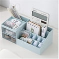thumbnail image 1 of Organizador de maquillaje azul con cajones, organizador de tocador y caja de maquillaje con cajones para tocador, dormitorio y baño., 1 of 5