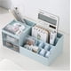 thumbnail image 1 of Organizador de maquillaje azul con cajones, organizador de tocador y caja de maquillaje con cajones para tocador, dormitorio y baño., 1 of 5