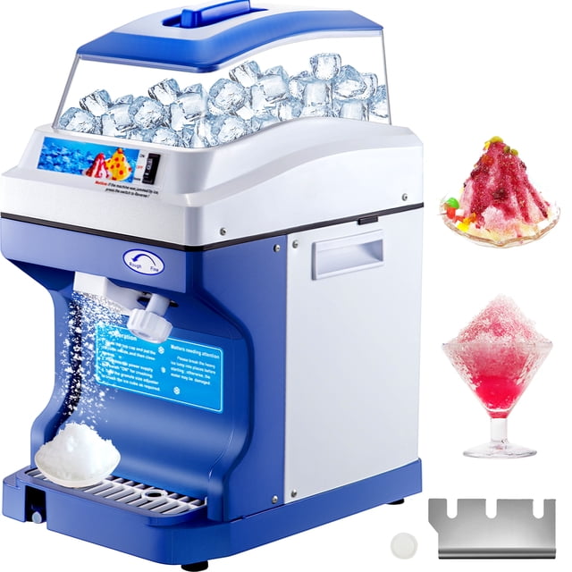VEVOR Trituradora de hielo comercial de 110 V 400 lbs/h con tolva de 12 libras, 300 W de mesa eléctrica de cono de nieve 320 RPM de velocidad de rotación perfecta para fiestas eventos Snack Bar VEVOR PBJ9562626