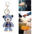 thumbnail image 3 of HAHADAXA Rhinestones Bear Keychain with Hook Cute Bear Key Chains Bling Purse Charms Backpack Key Fob for Birthday Festival Blue, 3 of 7
