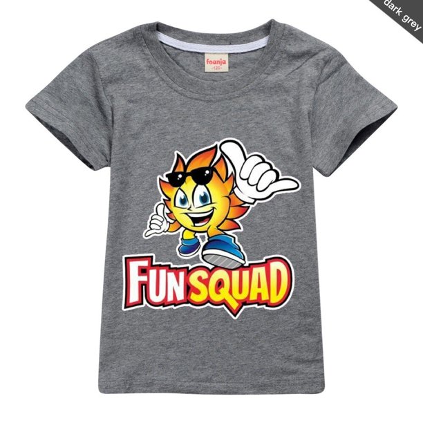 Camiseta Kawaii Fun Squad Boys de algodón con estampado de dibujos animados de manga corta para niñas, camiseta informal de verano a juego de 2 a 16 años zhangyuxiang LED
