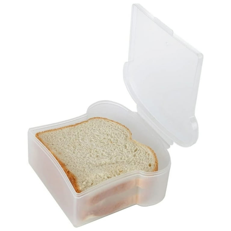 Cheers.US Toast Shape Sandwich Box Food Storage Sandwich Containers Lunch  Containers White Kids or Adult Sandwich Holder Microwave and Freezer Safe