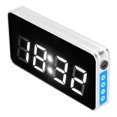 thumbnail image 4 of Reloj de escritorio con espejo de cristal, función luminosa, pantalla LED, calendario perpetuo, para el hogar, oficina, enchufe británico, 4 of 5