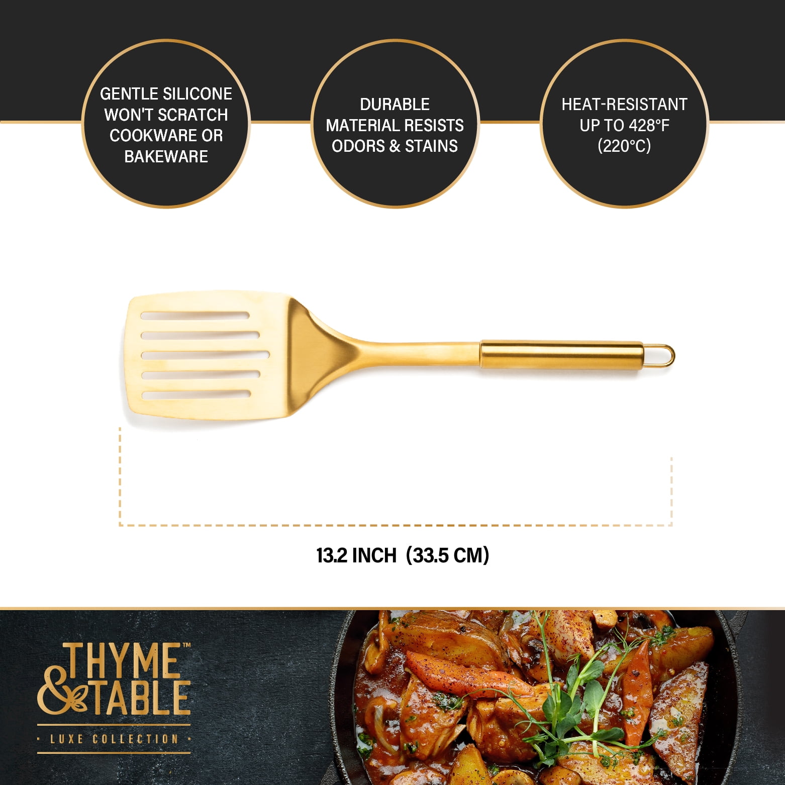 Thyme & Table Slotted Turner Gold