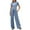 Light Blue, variant on WENWU Women 2 Piece Casual Suit Pleated Short Sleeve Top and High Waisted Wide Leg Pants Tracksuit Set plus Size Jumpsuits Dressy Pant Suits for Women