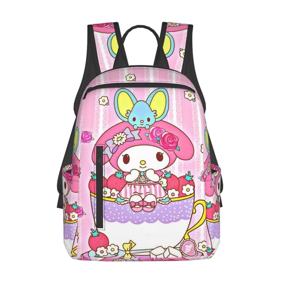 My Melody Backpack Multipurpose Daypacks Casual Satchel Schoolbag Adults Bookbag Rucksack Outdoor