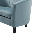 thumbnail image 5 of Modern Contemporary Urban Design Living Room Lounge Club Lobby Tufted Armchair Accent Chair, Velvet Fabric, Light Blue, 5 of 6