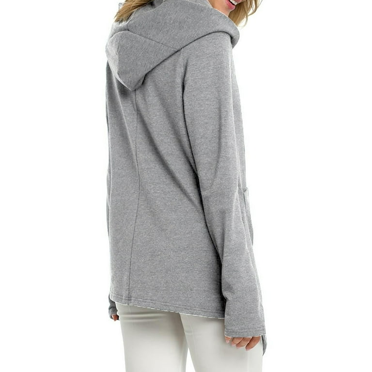 Irregular Long-Sleeved Solid Color Diagonal Sweatshirt Irregular Long-Sleeved Solid Color Diagonal Sweatshirt