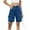 Dark Blue, variant on Lenpel Women's Cargo Jean Shorts Trendy High Waisted Knee Length Denim Shorts Summer Casual Bermuda Shorts with Pockets
