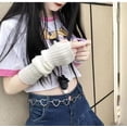 thumbnail image 5 of Kukuzhu Arm Warmers Y2K Kawaii Lolita Long Arm Sleeve Harajuku Gyaru Fingerless Mittens Gloves Cute Emo Goth Accessories, 5 of 6
