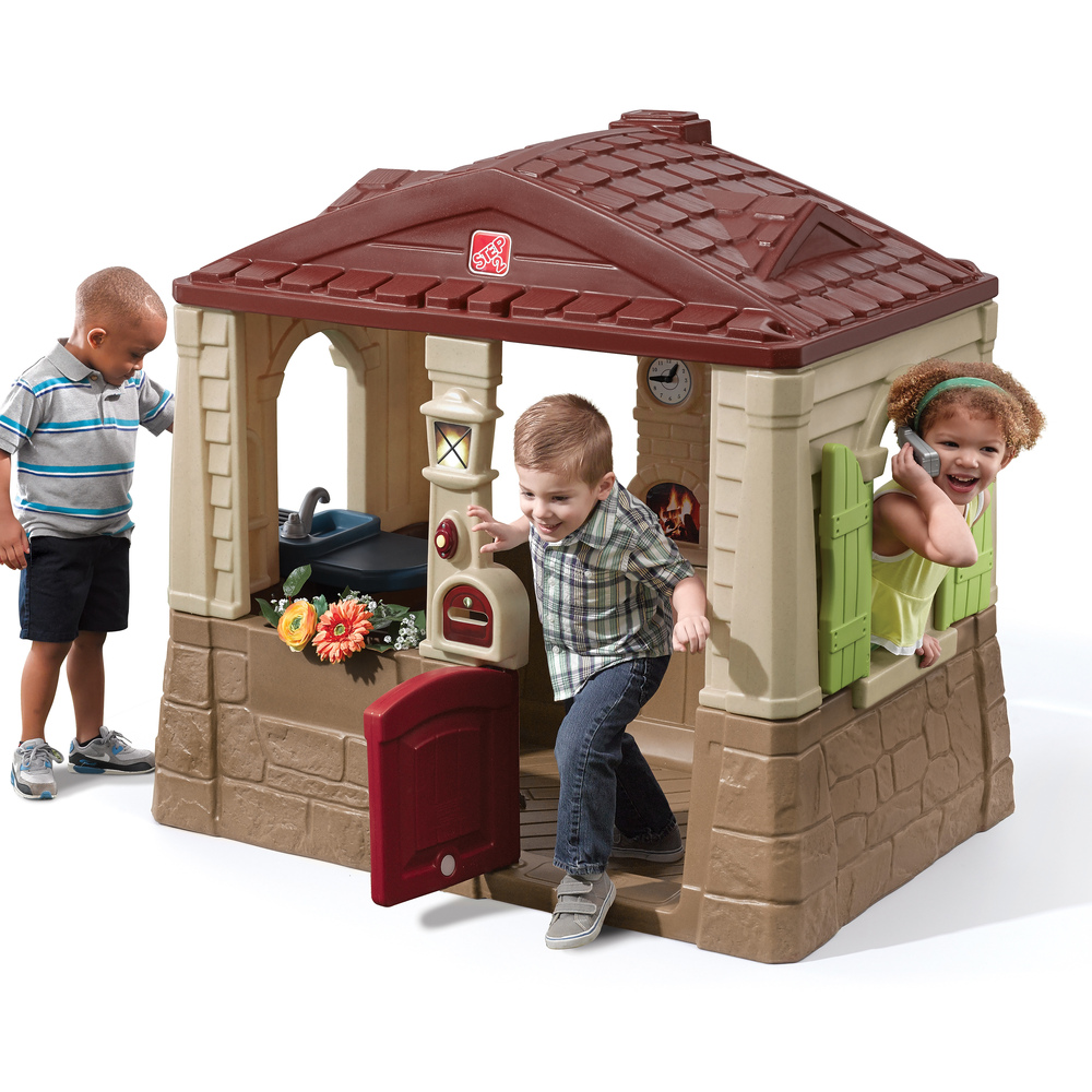 Step2 Neat & Tidy Cottage II Brown Playhouse Plastic Kids Outdoor Toy - image 2 of 9