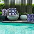 thumbnail image 4 of Fundas de almohada geométricas azul marino Home Deco al aire libre para sofá sofá algodón lino 18 x 18 pulgadas, juego de 4, 4 of 8