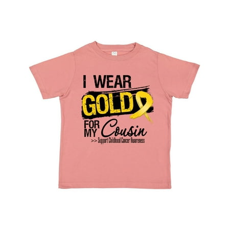 

Inktastic Childhood Cancer Ribbon for My Cousin Gift Toddler Boy or Toddler Girl T-Shirt