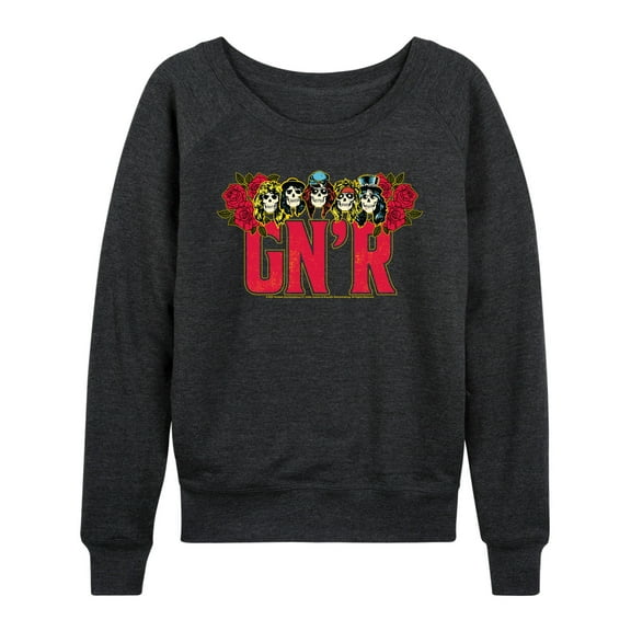 Guns N' Roses - Rock Music Band - Band Member Heads - Women's French Terry Pullover Sweatshirt