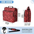 thumbnail image 3 of Zipper Binder with Shoulder Strap 2 inch 3 Ring Waterproof File Folder Organizer Bag 500 Sheet Romantic Red Roses in Rows, 3 of 8