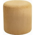 thumbnail image 3 of Pemberly Row Ottomane / Tabouret Jaune Moderne / Contemporain en Tissu Microsuède Doux, 3 of 8