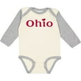 thumbnail image 3 of Inktastic Ohio in Red Text with Heart Boys or Girls Long Sleeve Baby Bodysuit, 3 of 5