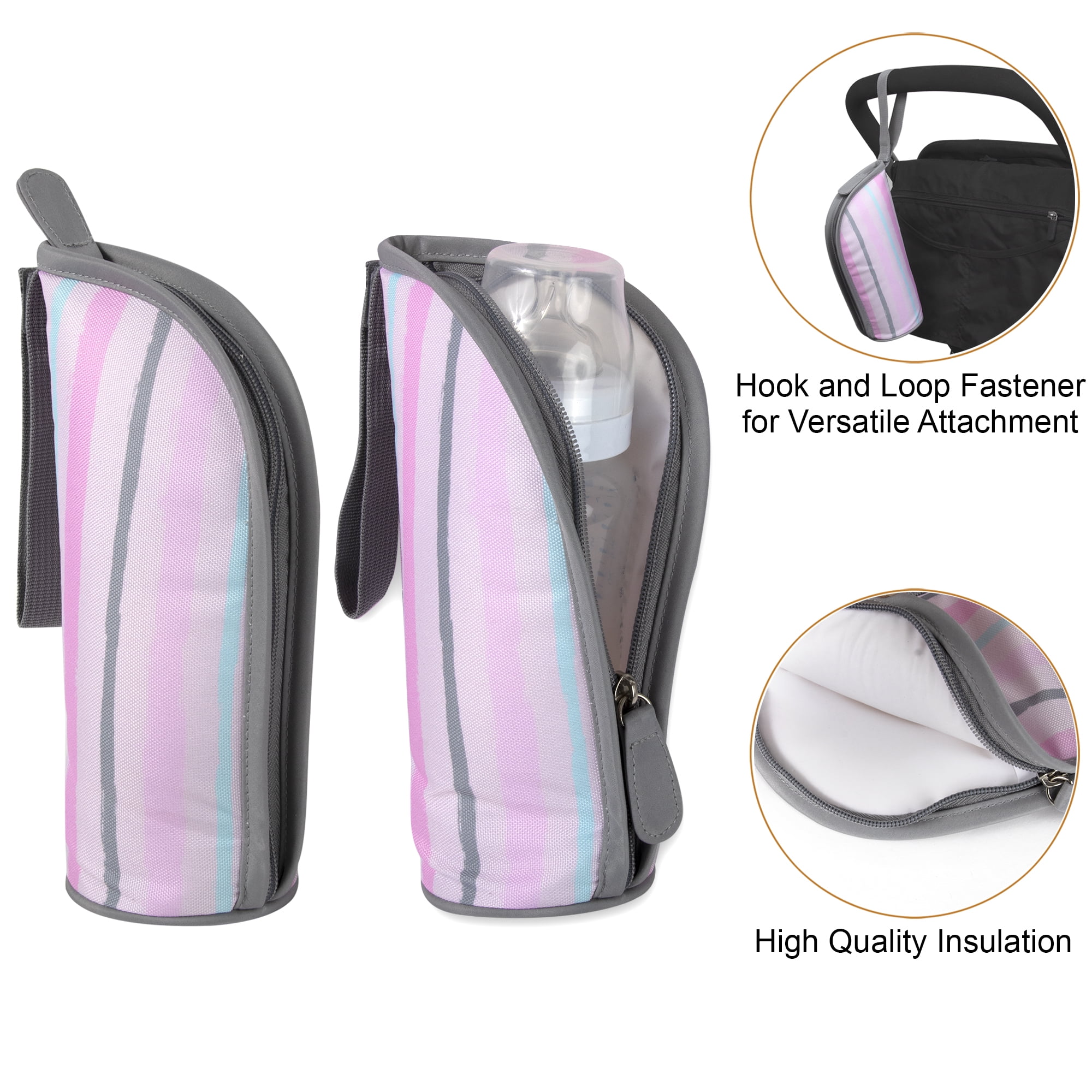 Baby Essentials Water Resistant Rainbow Tote Diaper Bag with Changing Pad, Multicolor, 5 Piece