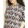 thumbnail image 5 of MoomayaWomens PrintedShort Sleeves Top,Mandarin Collar Everyday Viscose Top, 5 of 8