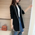 thumbnail image 2 of 2022 Women Lapel Casual Solid Color Plus Velvet Jacket Long Sleeve Loose Cardigan Warm Long Fleece Coat Cardigan Women Sweater, 2 of 5