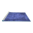 thumbnail image 2 of Ahgly Company Machine Washable Indoor Square Abstract Blue Modern Area Rugs, 3' Square, 2 of 4