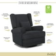 thumbnail image 5 of Evolur Melbourne Wing Back Swivel Glider I Nursery Glider I Durable Soft Fabric I Bonus Pillow In Steel Blue, 5 of 20