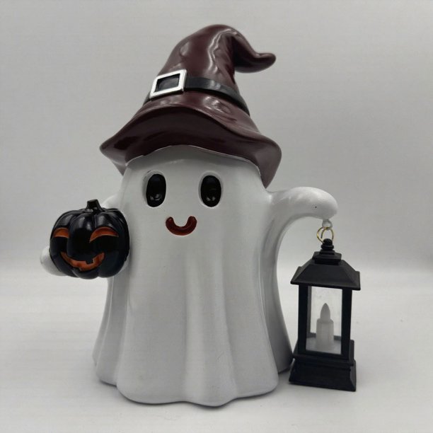 Adorno de linterna fantasma de Halloween, luz de noche, decoración del hogar
